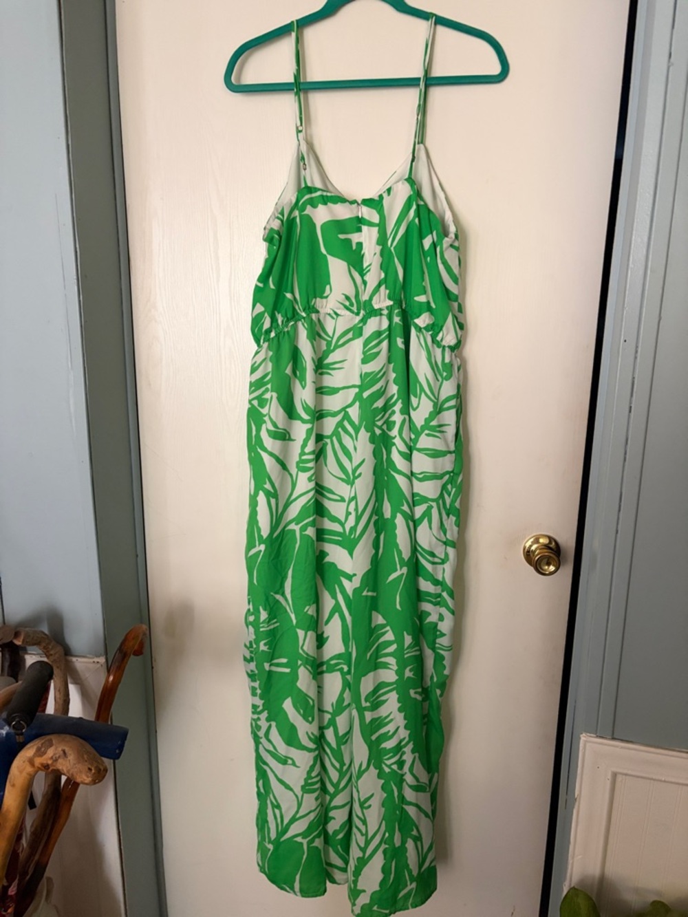 Lilly Pulitzer Green and White Spaghetti Strap Dress - Picture 2 of 4